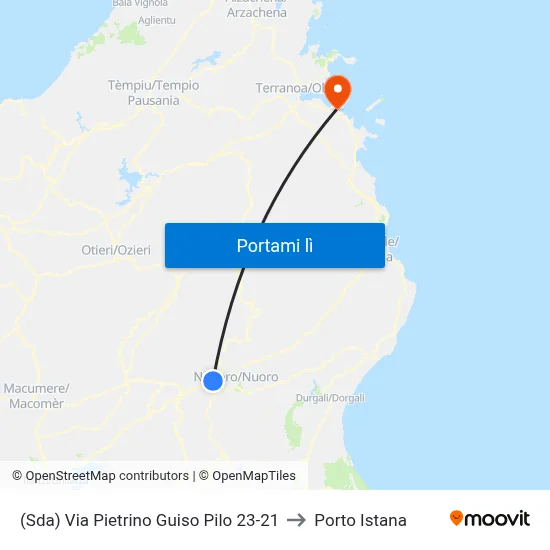 (Sda) Via Pietrino Guiso Pilo 23-21 to Porto Istana map
