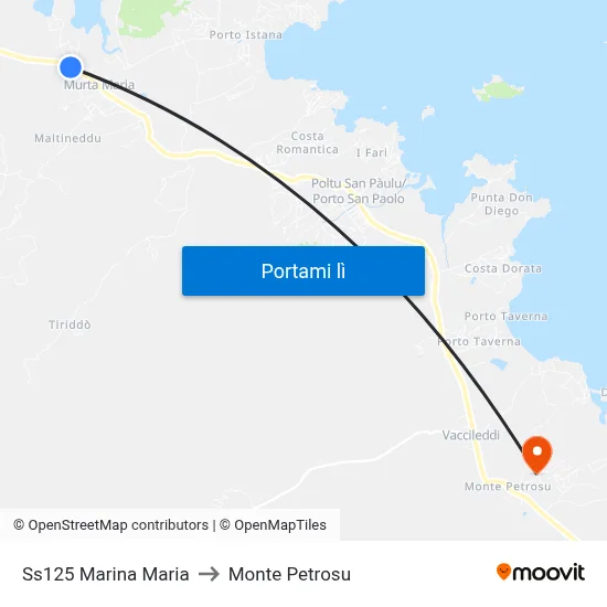 Ss125 Marina Maria to Monte Petrosu map
