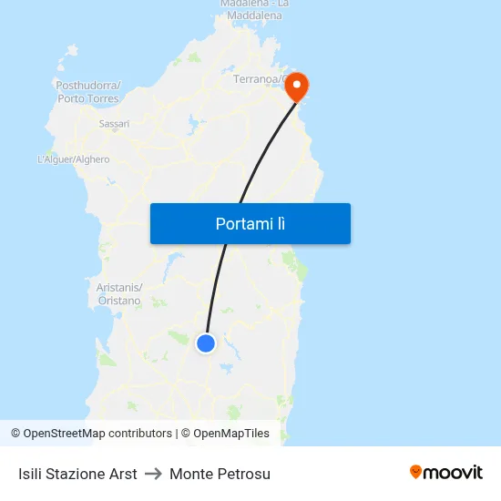 Isili Stazione Arst to Monte Petrosu map