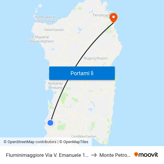 Fluminimaggiore Via V. Emanuele 122 to Monte Petrosu map