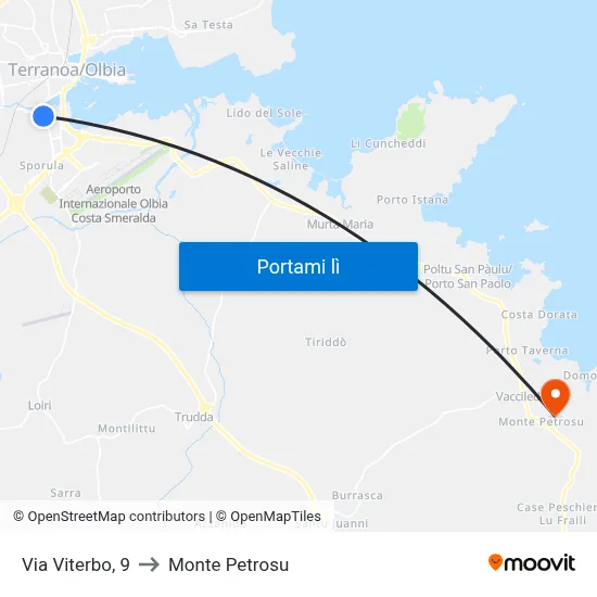 Via Viterbo, 9 to Monte Petrosu map