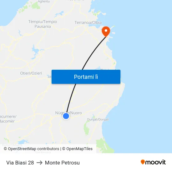Via Biasi 28 to Monte Petrosu map