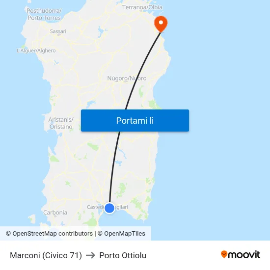 Marconi (Civico 71) to Porto Ottiolu map