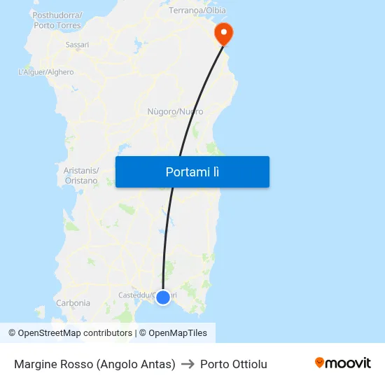 Margine Rosso (Angolo Antas) to Porto Ottiolu map