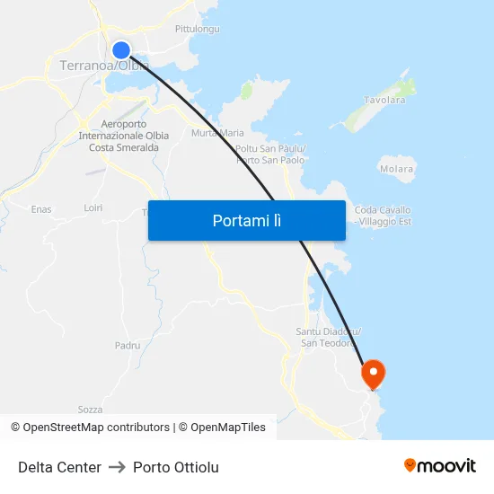 Delta Center to Porto Ottiolu map