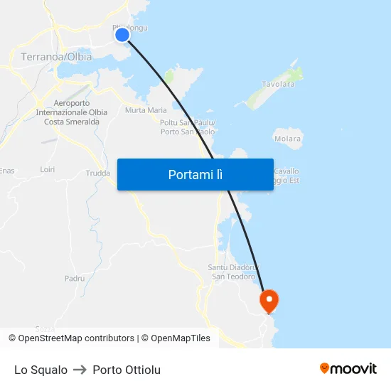Lo Squalo to Porto Ottiolu map