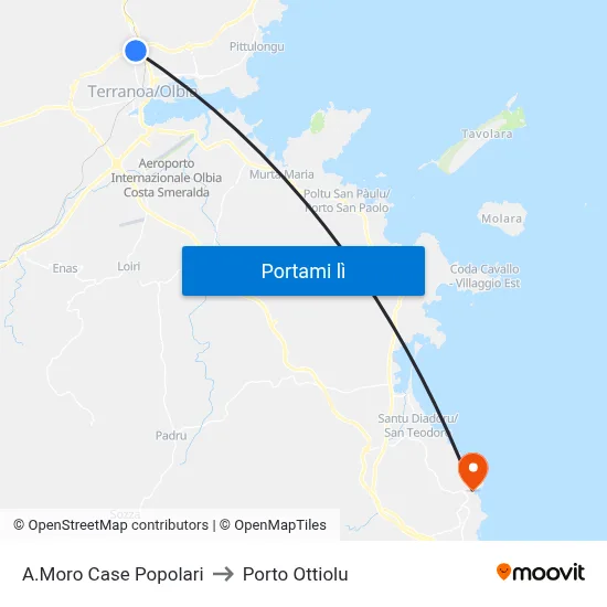 A.Moro Case Popolari to Porto Ottiolu map