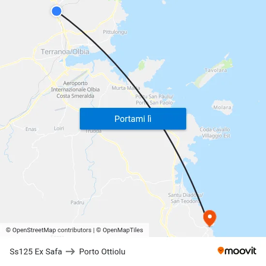 Ss125 Ex Safa to Porto Ottiolu map
