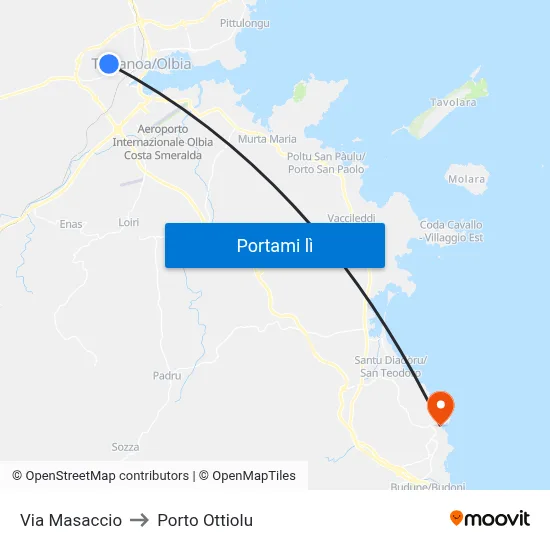 Via Masaccio to Porto Ottiolu map