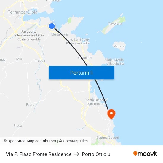 Via P. Fiaso Fronte Residence to Porto Ottiolu map