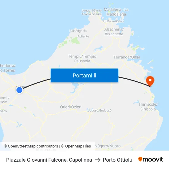 Piazzale Giovanni Falcone, Capolinea to Porto Ottiolu map