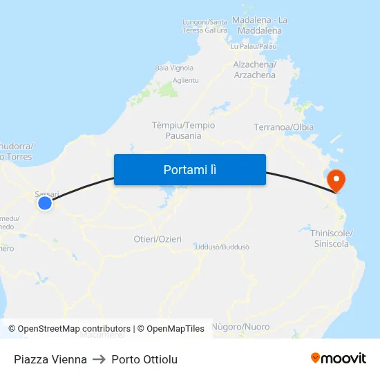 Piazza Vienna to Porto Ottiolu map