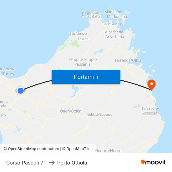 Corso Pascoli 71 to Porto Ottiolu map