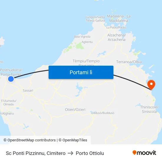 Sc Ponti Pizzinnu, Cimitero to Porto Ottiolu map