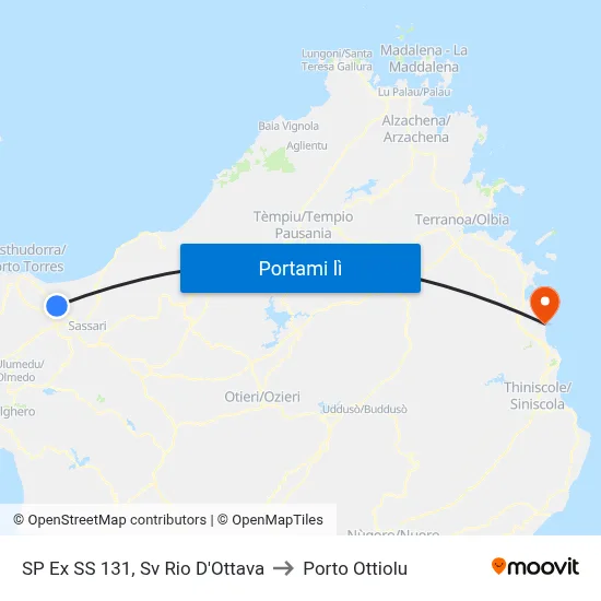 SP Ex SS 131, Sv Rio D'Ottava to Porto Ottiolu map