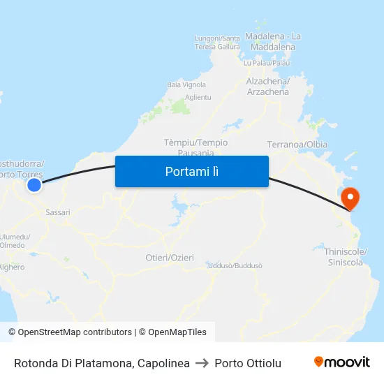 Rotonda Di Platamona, Capolinea to Porto Ottiolu map
