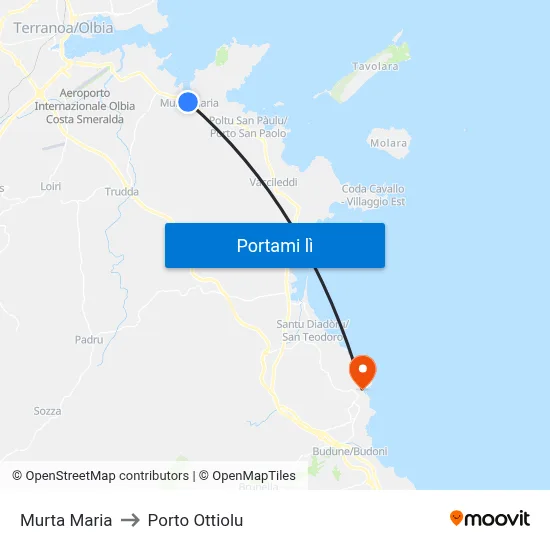 Murta Maria to Porto Ottiolu map