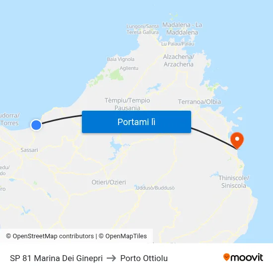 SP 81 Marina Dei Ginepri to Porto Ottiolu map