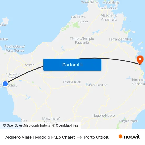 Alghero Viale I Maggio Fr.Lo Chalet to Porto Ottiolu map