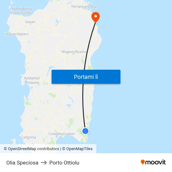 Olia Speciosa to Porto Ottiolu map