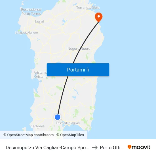 Decimoputzu Via Cagliari-Campo Sportivo to Porto Ottiolu map