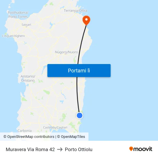 Muravera Via Roma 42 to Porto Ottiolu map