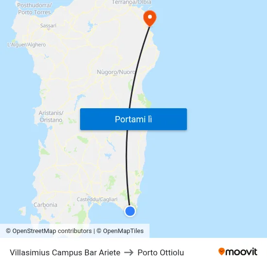 Villasimius Campus Bar Ariete to Porto Ottiolu map