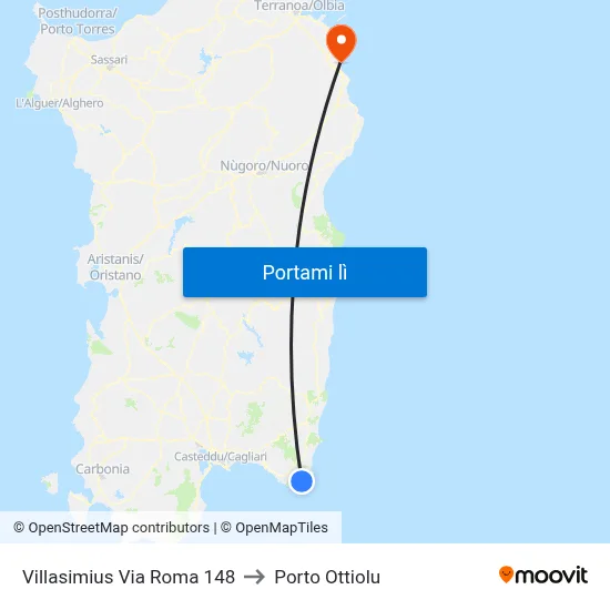 Villasimius Via Roma 148 to Porto Ottiolu map