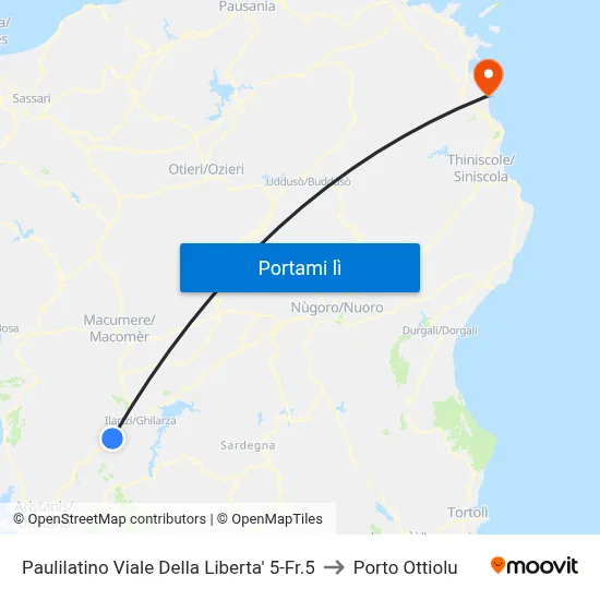Paulilatino Viale Della Liberta' 5-Fr.5 to Porto Ottiolu map