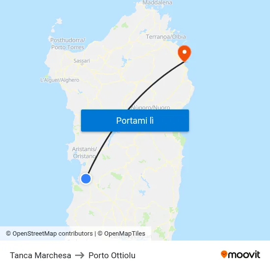 Tanca Marchesa to Porto Ottiolu map