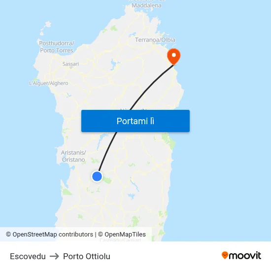Escovedu to Porto Ottiolu map