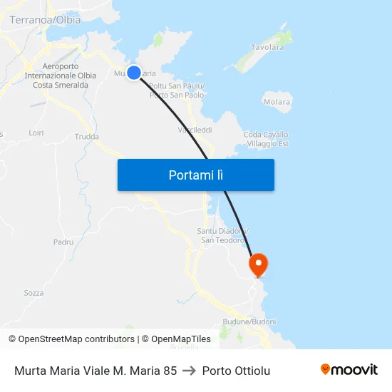 Murta Maria Viale M. Maria 85 to Porto Ottiolu map