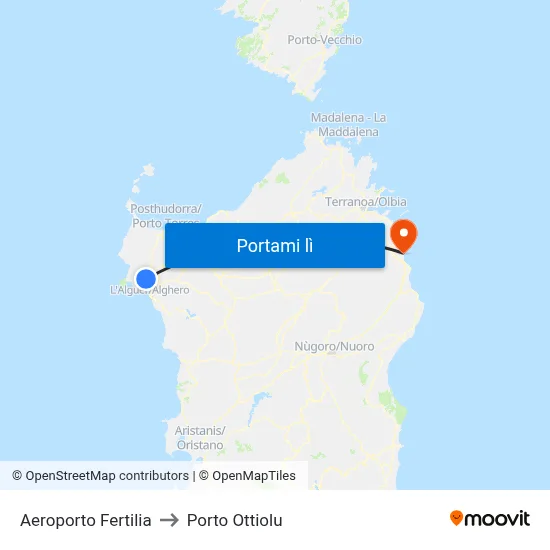 Aeroporto Fertilia to Porto Ottiolu map