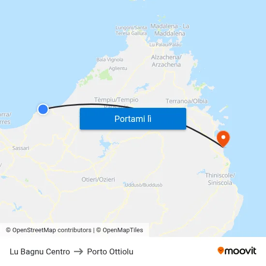 Lu Bagnu Centro to Porto Ottiolu map