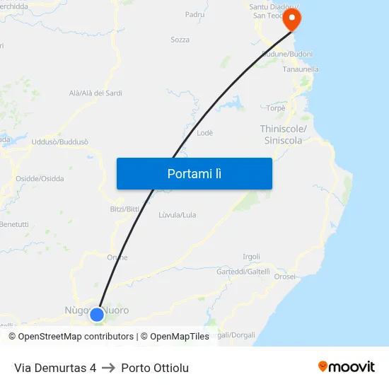 Via Demurtas 4 to Porto Ottiolu map