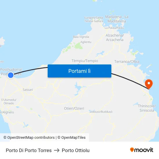 Porto Di Porto Torres to Porto Ottiolu map