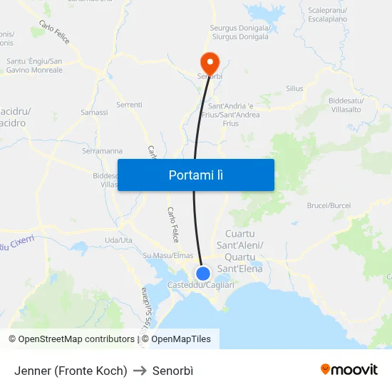 Jenner (Fronte Koch) to Senorbì map