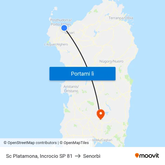 Sc Platamona, Incrocio SP 81 to Senorbì map