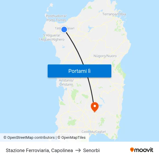 Stazione Ferroviaria, Capolinea to Senorbì map