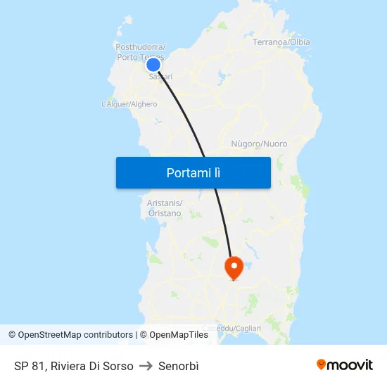 SP 81, Riviera Di Sorso to Senorbì map