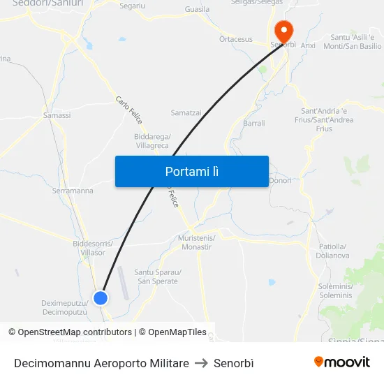 Decimomannu Aeroporto Militare to Senorbì map