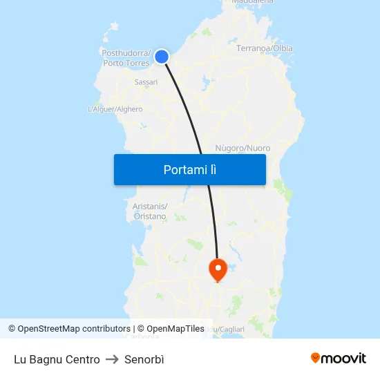 Lu Bagnu Centro to Senorbì map