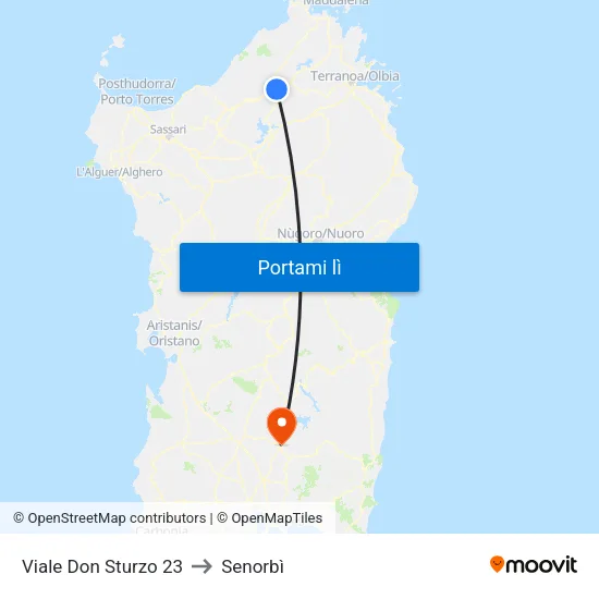 Viale Don Sturzo 23 to Senorbì map