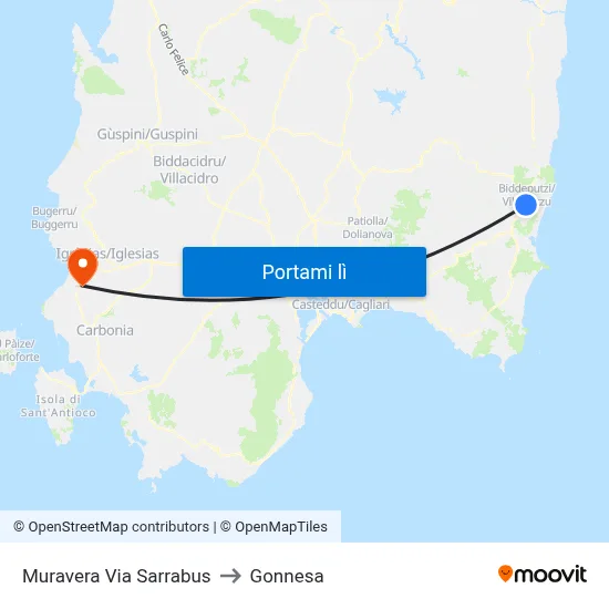 Muravera Via Sarrabus to Gonnesa map