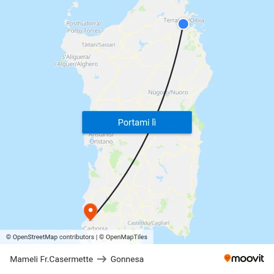 Mameli Fr.Casermette to Gonnesa map