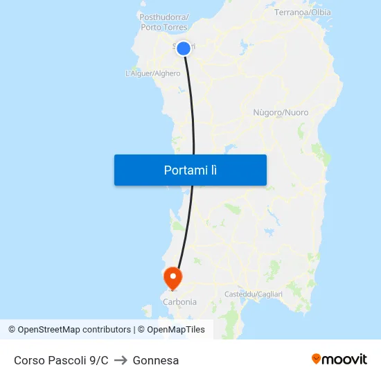 Corso Pascoli 9/C to Gonnesa map