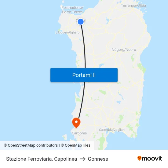 Stazione Ferroviaria, Capolinea to Gonnesa map