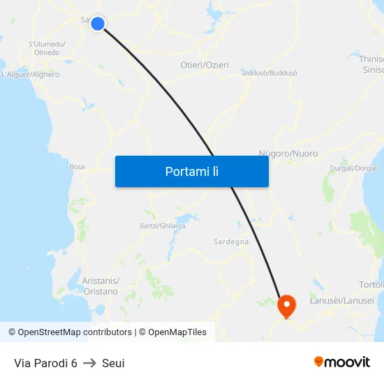 Via Parodi 6 to Seui map