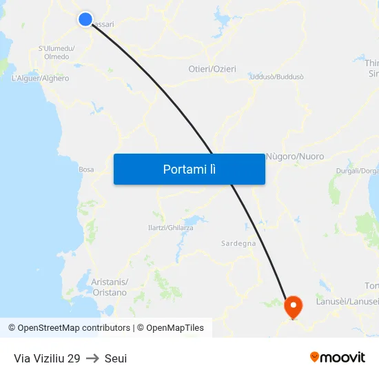 Via Viziliu 29 to Seui map