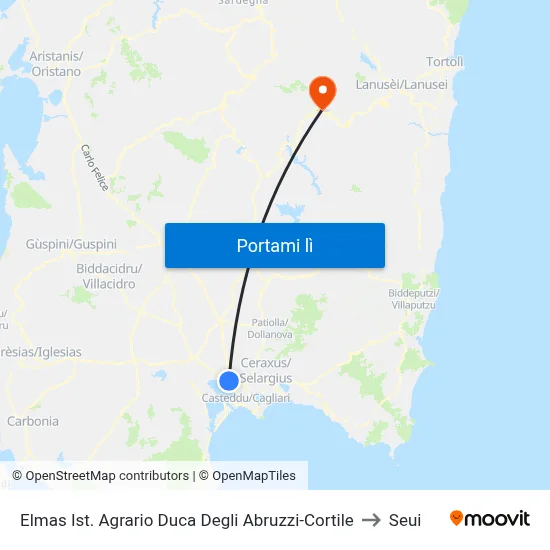 Elmas Ist. Agrario Duca Degli Abruzzi-Cortile to Seui map